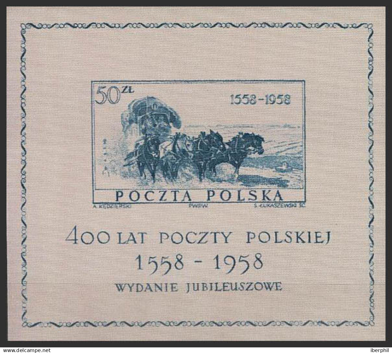 Polonia, Hoja Bloque. MNH **Yv 22. 1958. Hoja Bloque. MAGNIFICA. Yvert 2012: 35 Euros. - Otros & Sin Clasificación