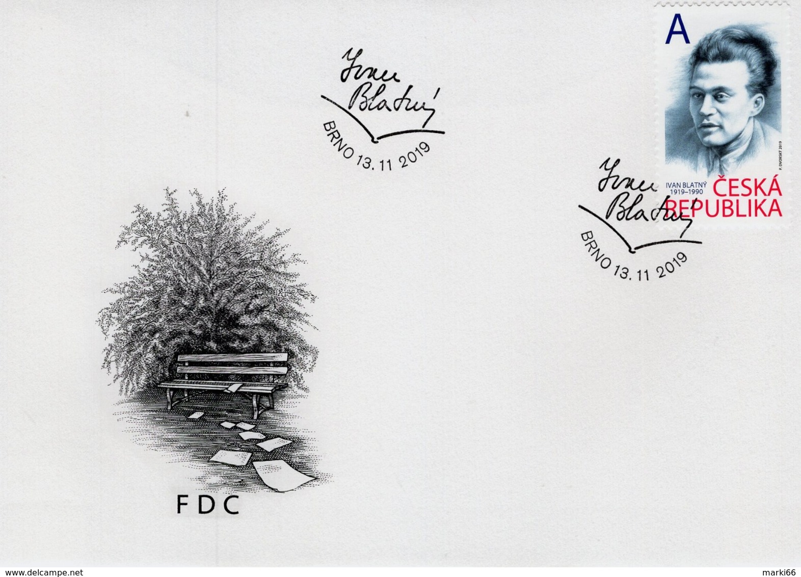 Czech Republic - 2019 - Personalities - Ivan Blatný, Czech Poet - FDC (first Day Cover) - FDC