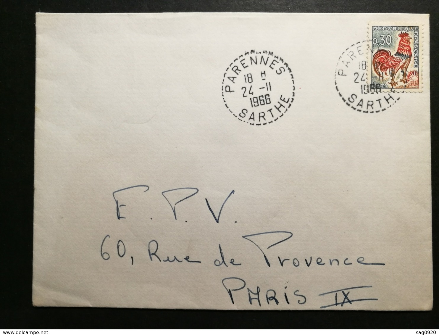 Sarthe. Enveloppe Avec Cachet De Parennes - 1961-....