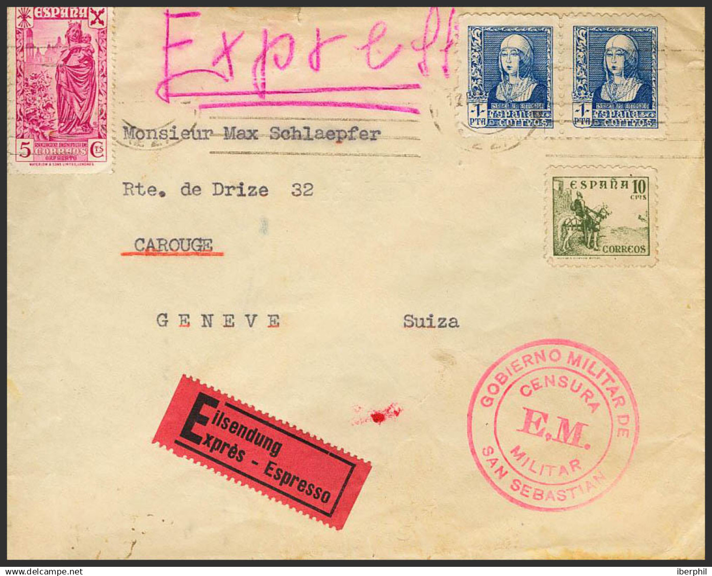 España. Correo Urgente. Correo Urgente. Al Dorso Llegada. MAGNIFICA. - Eilbriefmarken