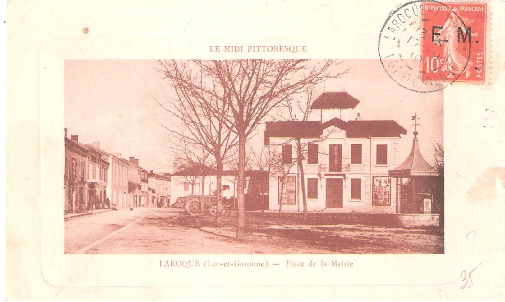 Lot Et Garonne :- LAROQUE Dateur A3 Sur Timbre De Franchise Militaire N°5 - Cachets Militaires A Partir De 1900 (hors Guerres)