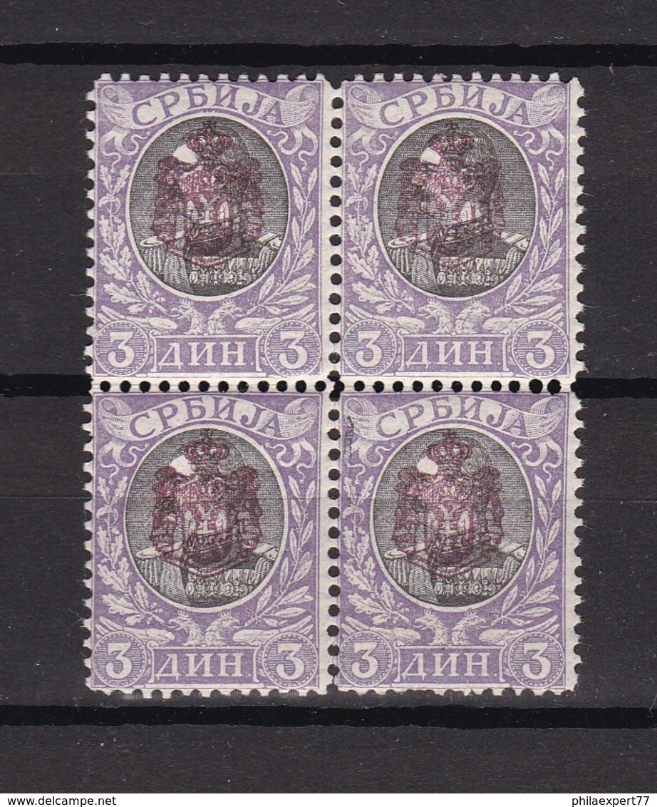 Serbien - 1903 - Michel Nr. 70 Viererblock - 60 Euro - Serbien