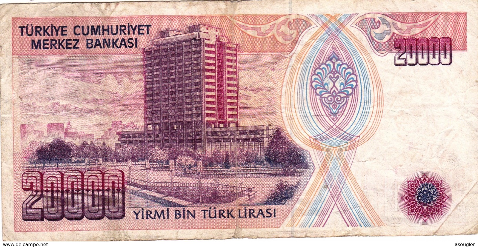 TURKEY 20000 LIRA 1970 (1988) F P-201 "free Shipping Via Regular Air Mail (buyer Risk) - Turchia