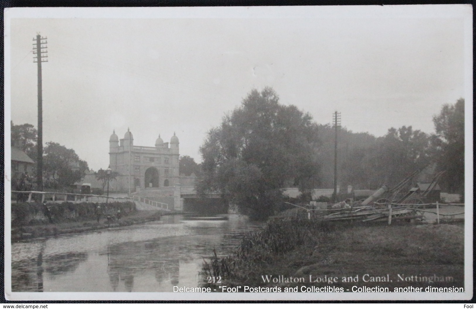 NOTTINGHAM Wollaton Lodge And Canal 1919 Lenton Lodge Card From A British Soldier After WW1 To A Belgian Family - Nottingham