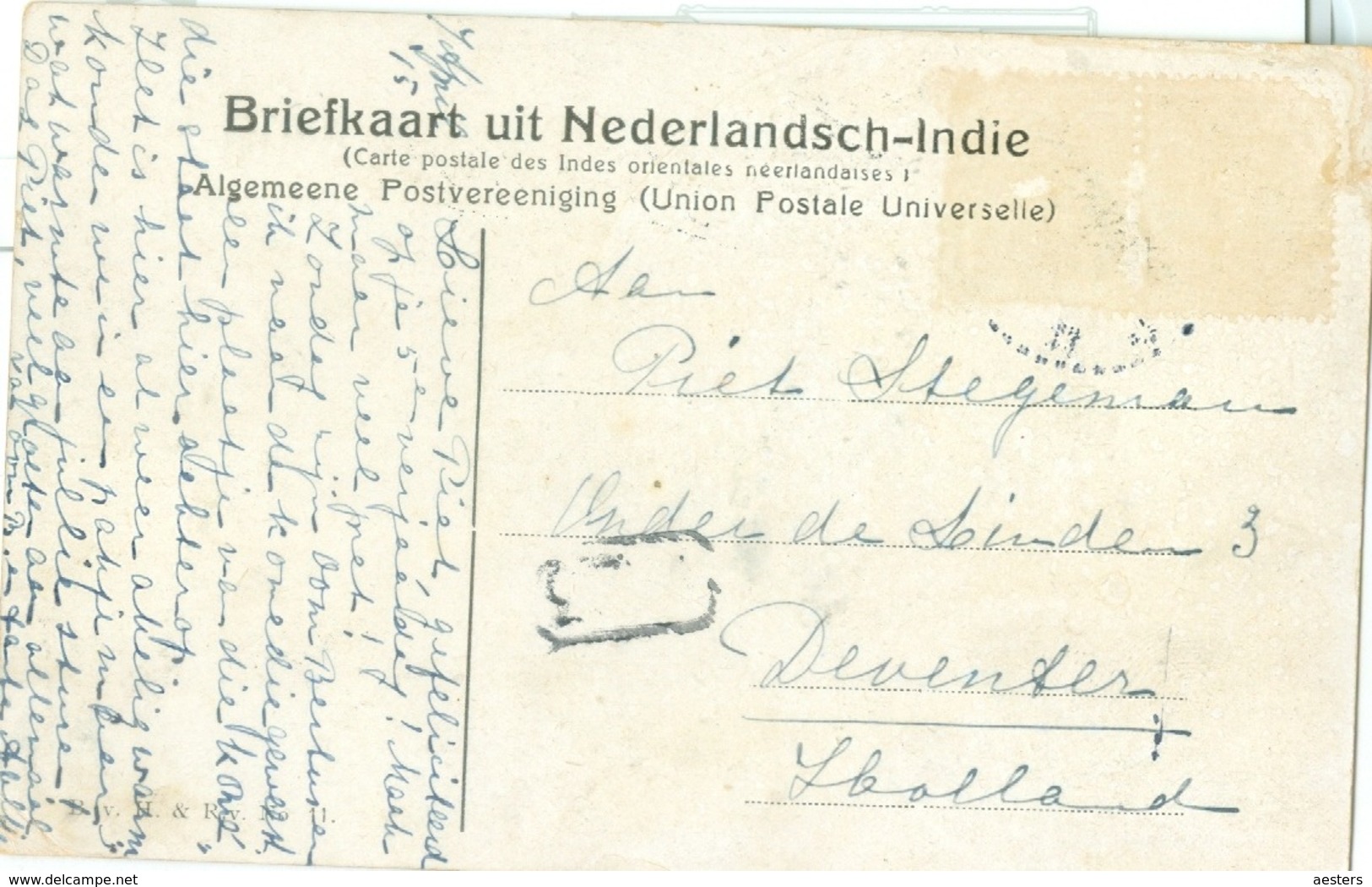 Nederlands-Indië 1915; Jakarta, Schouwburg Weltevreden - Gelopen. (UPU) - Indonesië