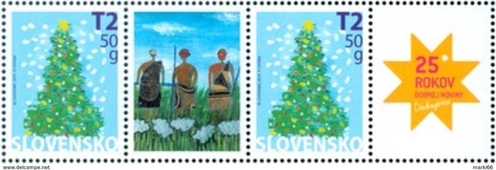 Slovakia - 2019 - Christmas - Christmas Mail - Mint Personalized Stamp Strip - Nuovi