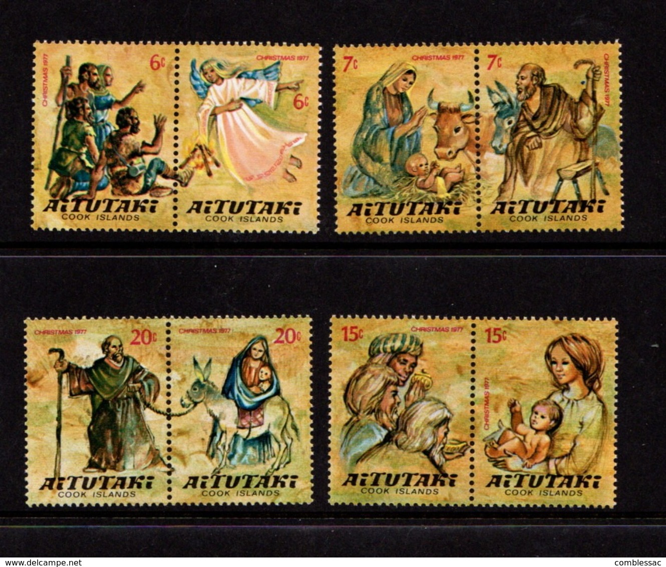 AITUTAKI    1977    Christmas    Set  Of  4  Pairs    MNH - Aitutaki