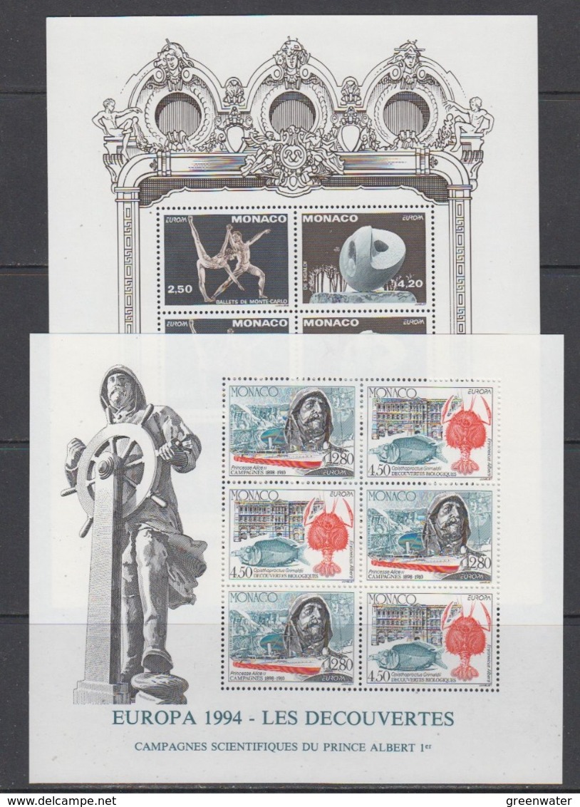 Europa Cept 1993+1994 Monaco 2 M/s ** Mnh (45205) - 1992