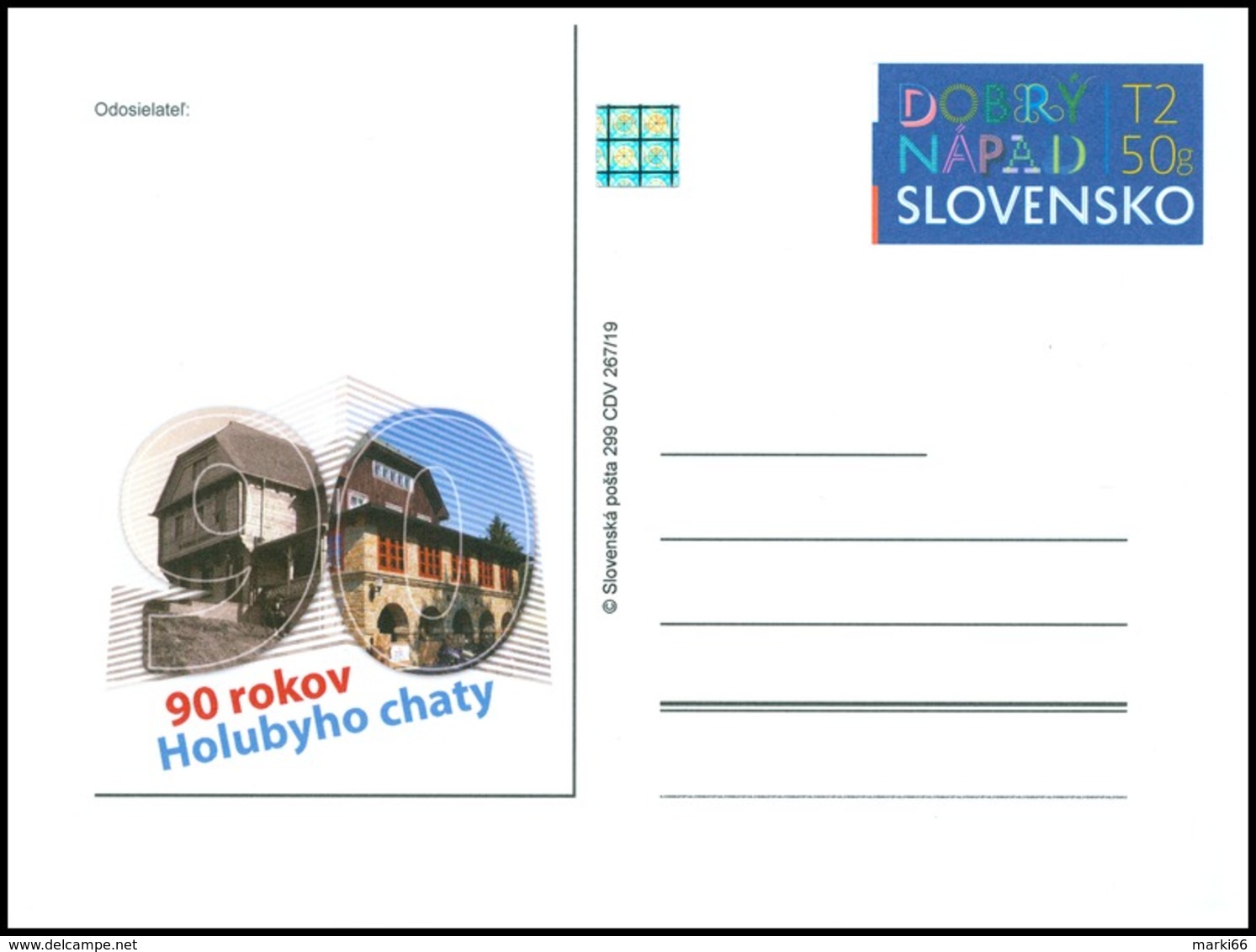 Slovakia - 2019 - 90 Years Of Holuby‘s Cottage - Prepaid Postcard With Hologram - Postcards