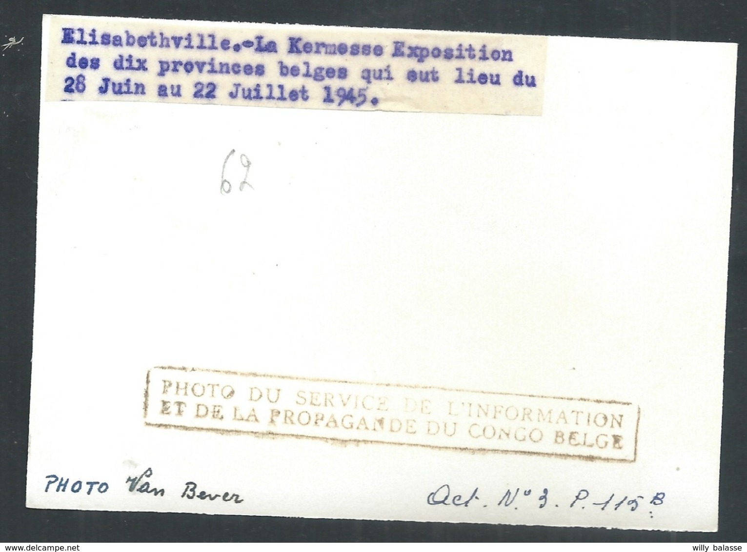+++ PHOTO Propagande - Afrique - Congo Belge - ELISABETHVILLE - LUBUMBASHI - Kermesse Exposition - 1945  // - Lubumbashi