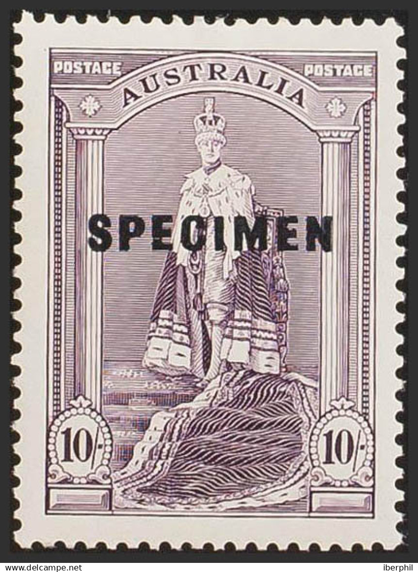 Australia. MNH **Yv 121. 1937. 10 S Violeta. Sobrecarga SPECIMEN. MAGNIFICA. (SG177s) - Otros & Sin Clasificación