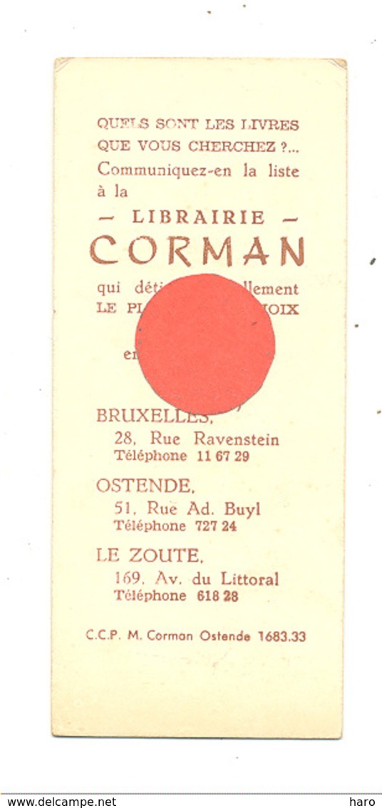 Marque Pages: Librairie CORMAN - Livre,   Bruxelles, Ostende, Le Zoute - 3 Pièces (b260/4) - Marque-Pages