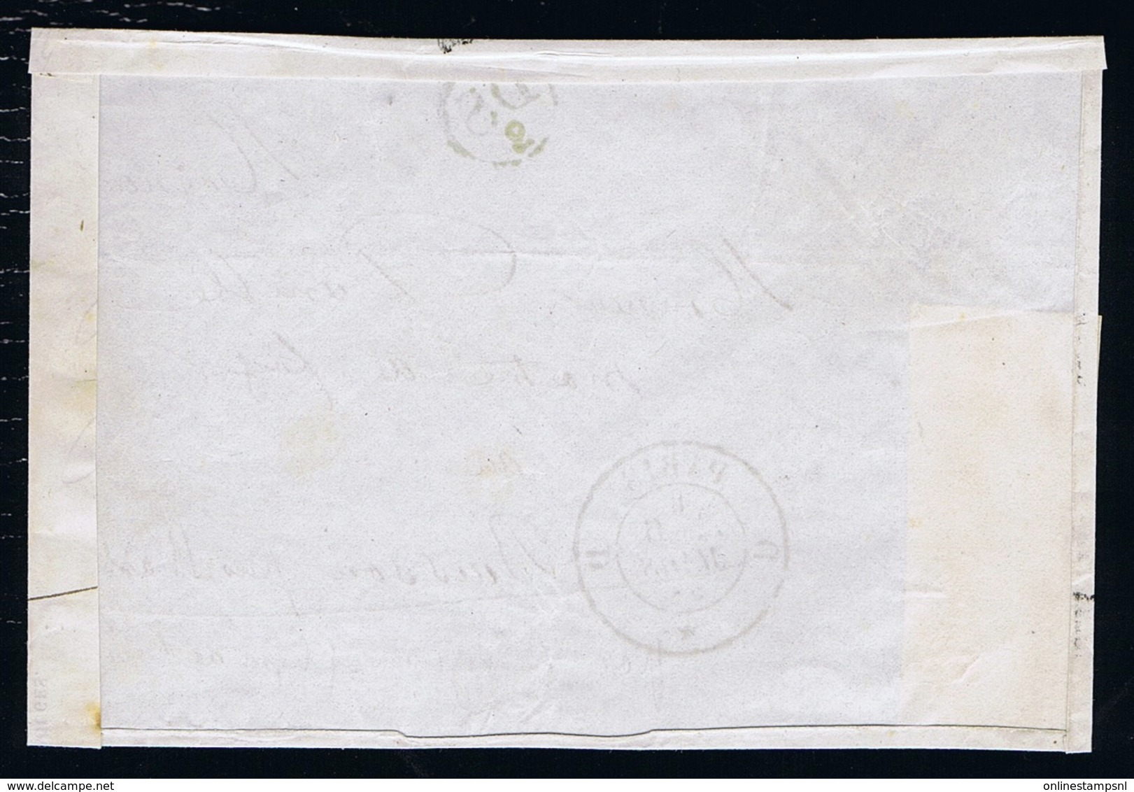 France Front Of Cover Yv 13 Vertical Pair Paris -> Buisson  Losagne D,  + 12 Mm DS 2 Cachet - 1853-1860 Napoleone III