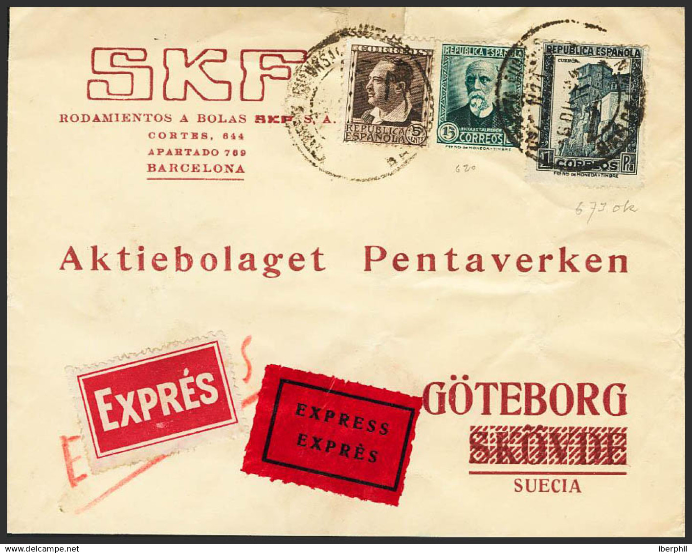 España. Correo Urgente. Correo Urgente. Al Dorso Llegada. MAGNIFICA. - Eilbriefmarken