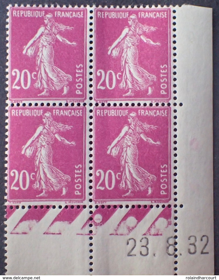 R1189/294 - 1932 - TYPE SEMEUSE - BLOC - N°190 (III) TIMBRES NEUFS** CdF Daté - 1930-1939