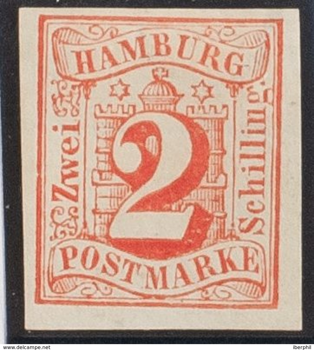 Hamburgo. (*)Yv 3. 1859. 2 S Rojo. MAGNIFICO. (Mi3 70 Euros) - Hambourg