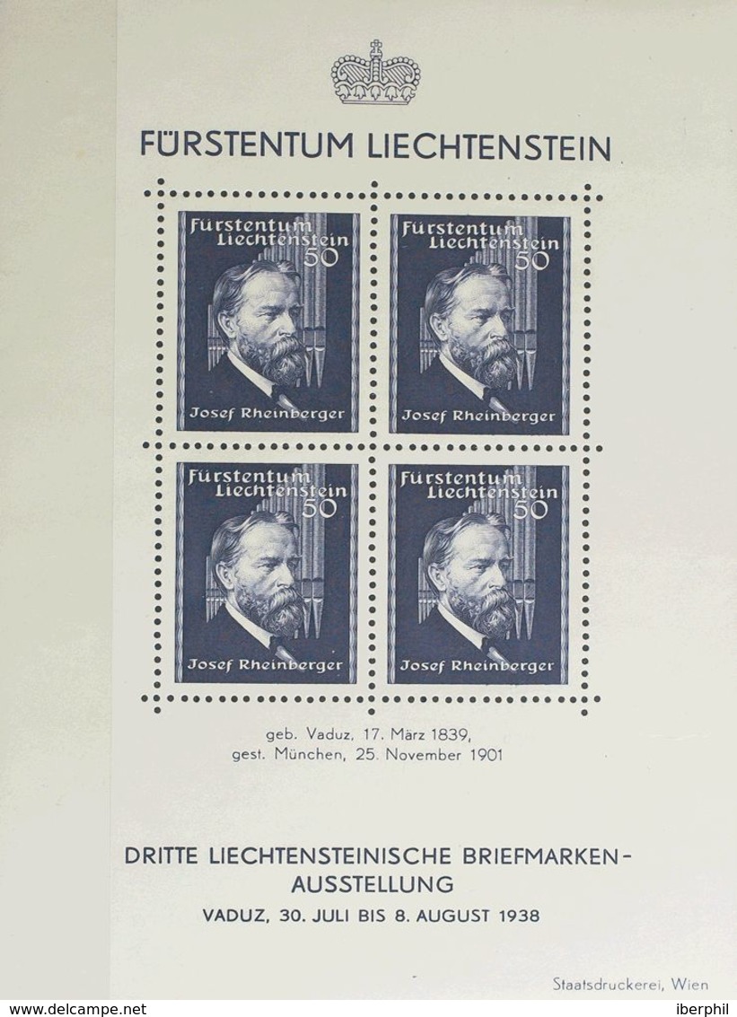 Liechtenstein, Hoja Bloque. MNH **Yv 3. 1938. Hoja Bloque. MAGNIFICA. Yvert 2012: 70 Euros. - Sonstige & Ohne Zuordnung