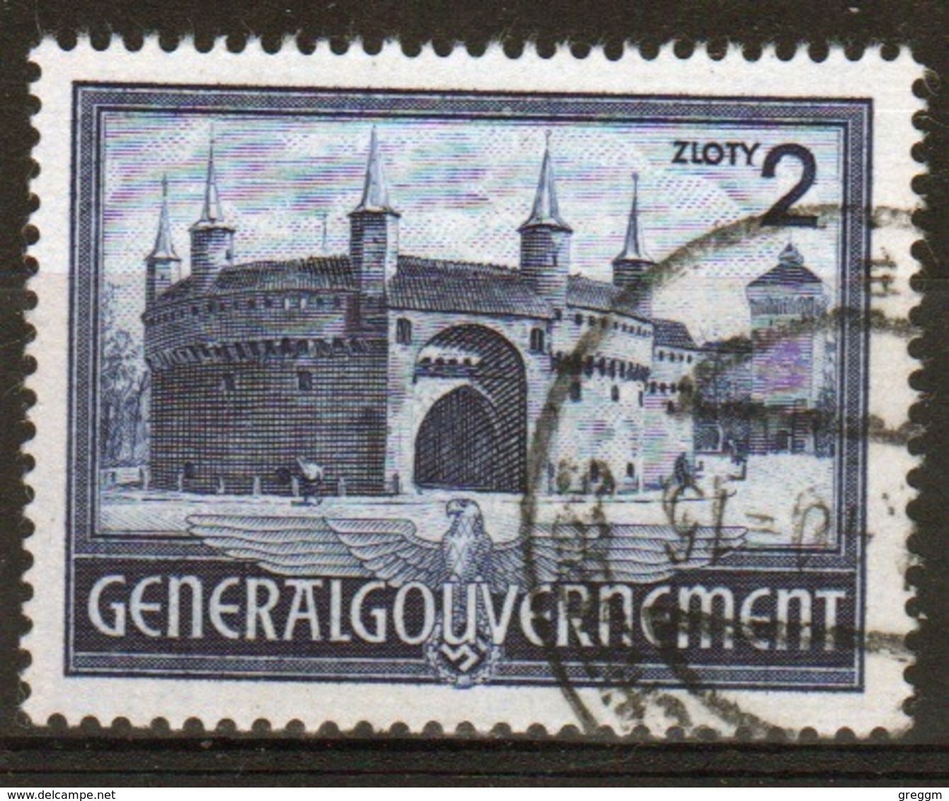 Poland German Occupation 2z Stamp Showing The Barbican Cracow From 1941. - General Government