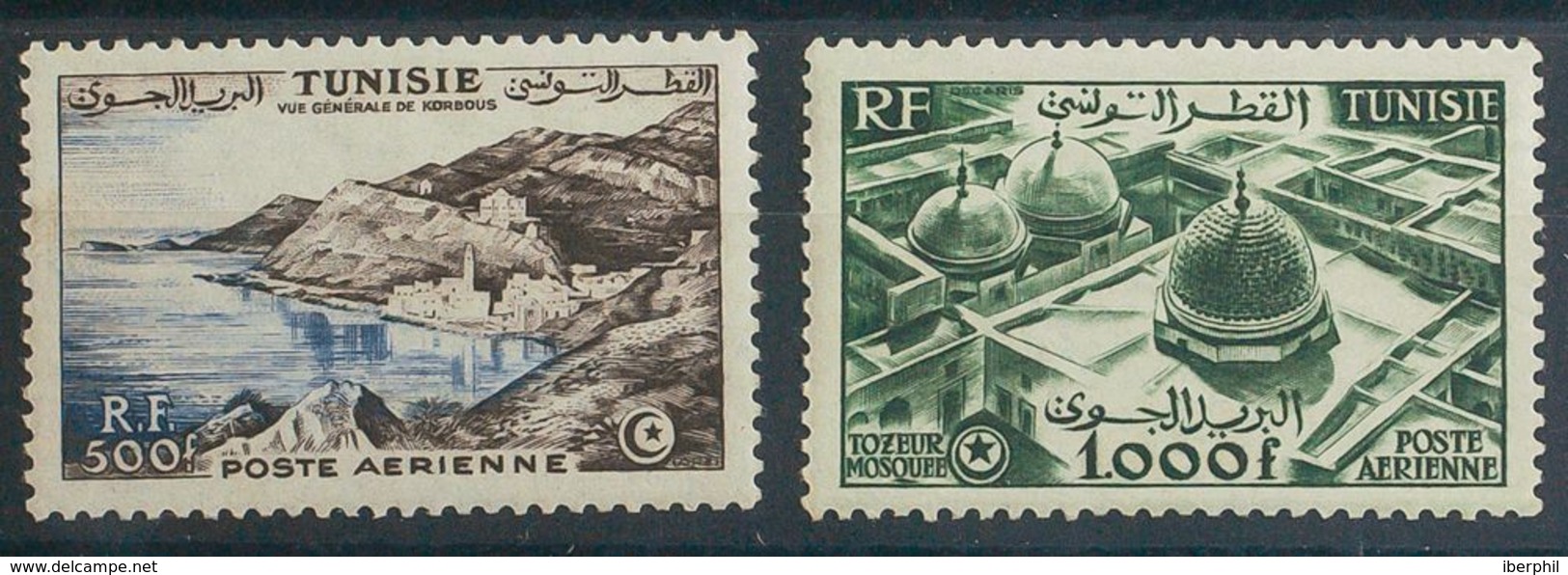 Túnez, Aéreo. MH *Yv 18/19. 1953. Serie Completa. MAGNIFICA. Yvert 2013: 93 Euros. - Tunisia (1956-...)