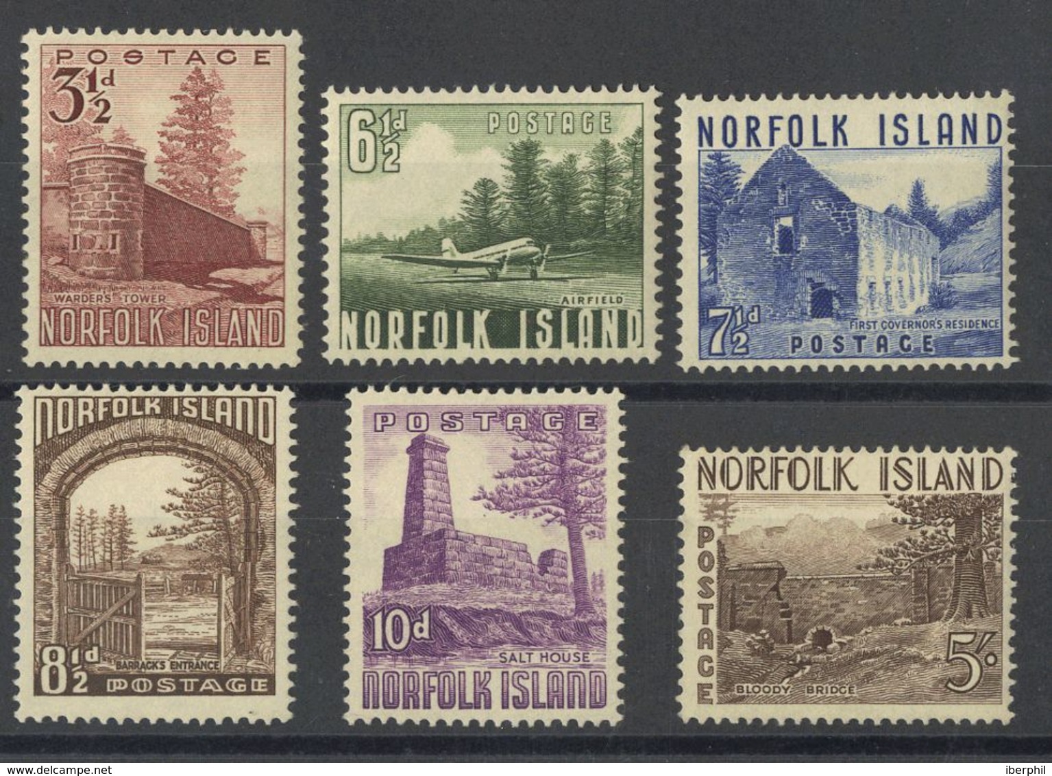 Norfolk. MH *Yv 13/18. 1954. Serie Completa. MAGNIFICA. Yvert 2008: 90 Euros. - Isla Norfolk