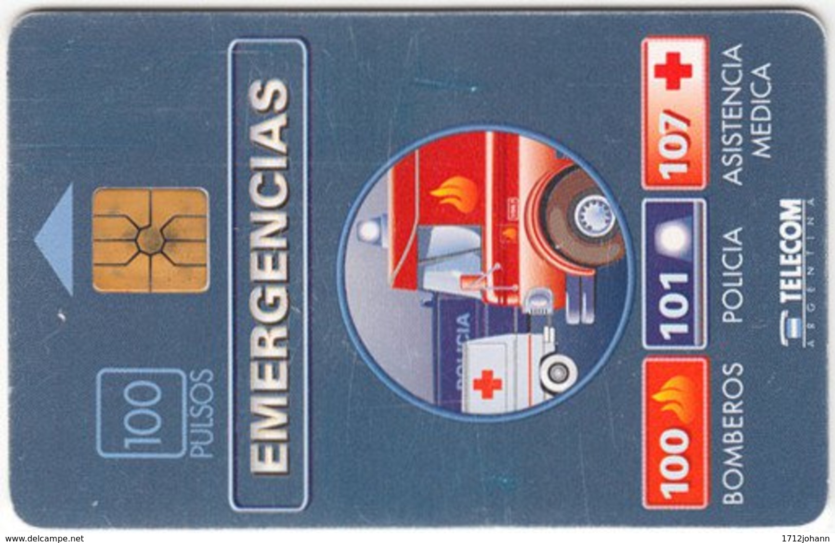 ARGENTINIA A-044 Chip Telecom - Communication, Rescue - Used - Argentinien