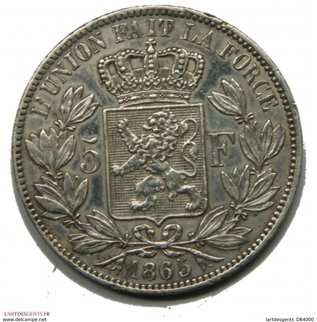 BELGIQUE - LEOPOLD I Er 5 Francs 1865 M Cassé SUP - Autres & Non Classés