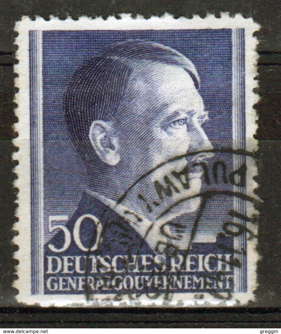 Poland German Occupation 50g Stamp Showing Adolf Hitler From 1941. - Governo Generale