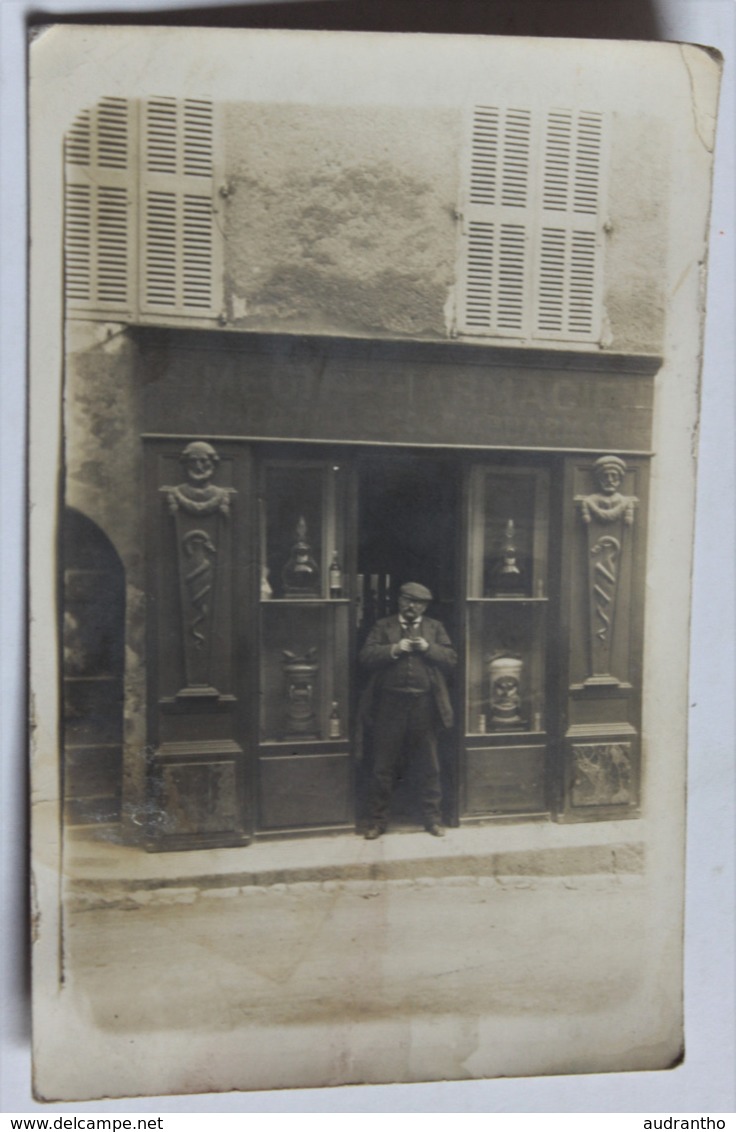 Rare Carte Photo 83 Barjols 1914 Pharmacie Place Capitaine Vincens Personnage Alric Marcel Régiment Hussards - Barjols