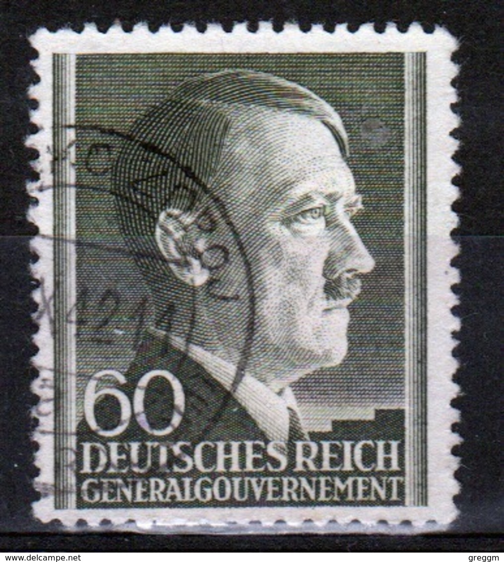 Poland German Occupation 60g Stamp Showing Adolf Hitler From 1941. - Governo Generale