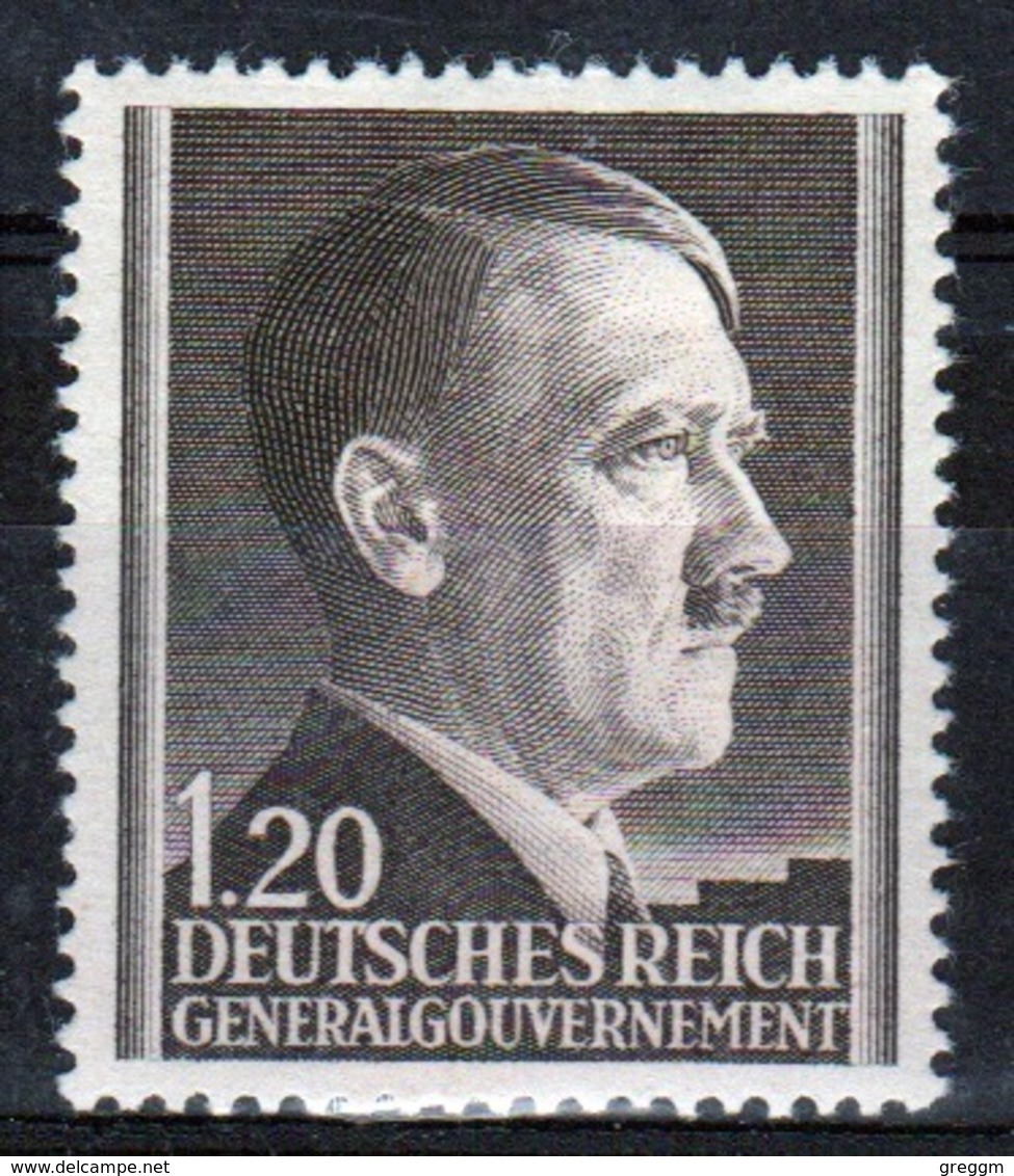 Poland German Occupation 1z 20g Stamp Showing Adolf Hitler From 1941. - General Government