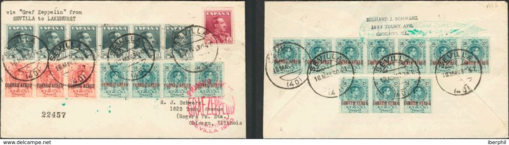 España. Correo Zeppelin. Correo Zeppelin. Al Dorso. - Cartas & Documentos