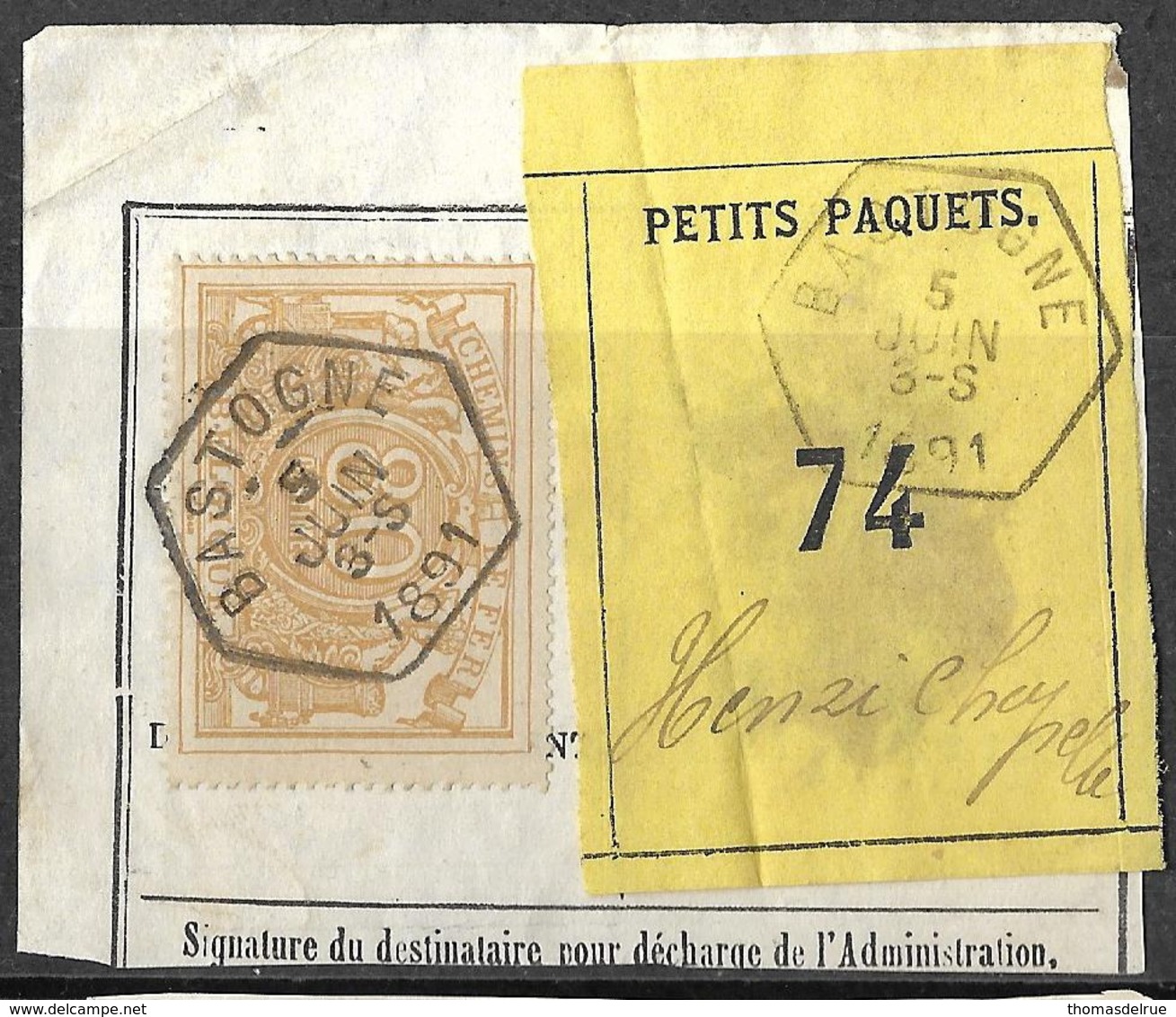 A0.9:BASTOGNE:N°12: Hexagone: Type B > Henri Chapelle. Op Fragm. "Lettre De Voiture": 74 - Used