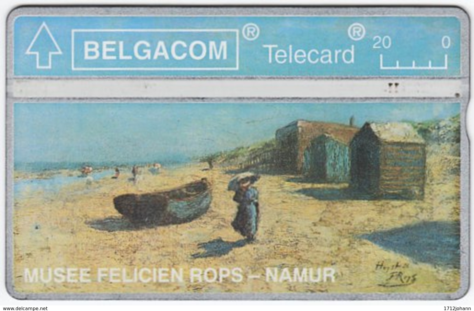 BELGIUM B-450 Hologram Belgacom - Painting, Landscape, Coast - 303F - Used - Ohne Chip