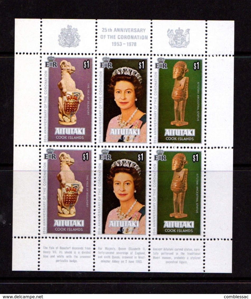 ATUTAKI    1978    25th  Anniv  Of  Coronation    Sheetlet    MNH - Aitutaki