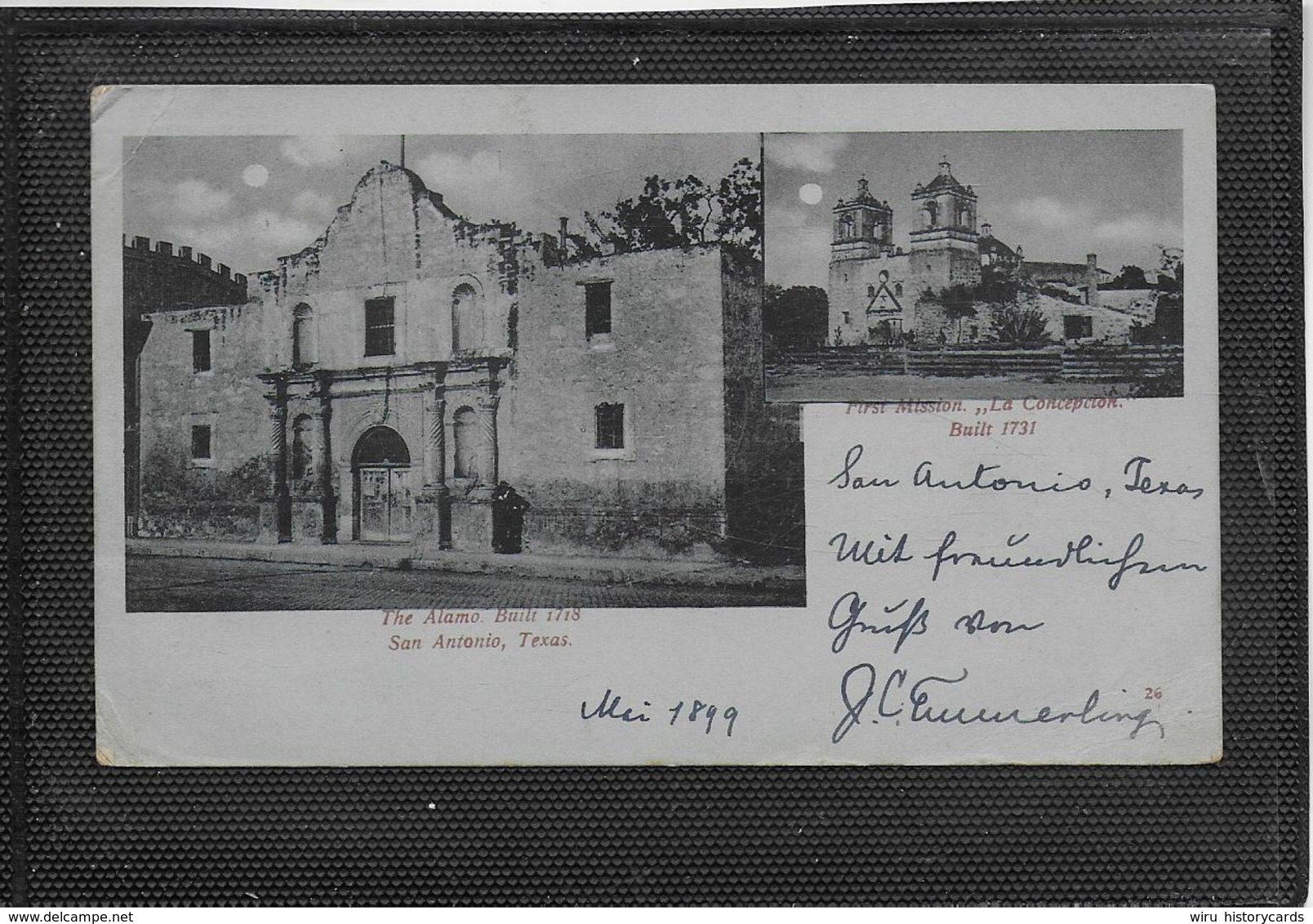 AK 0360  The Alamo Built  ( San Antonio ) - Official Souvenir Mailing Card Litho  Um 1899 - San Antonio