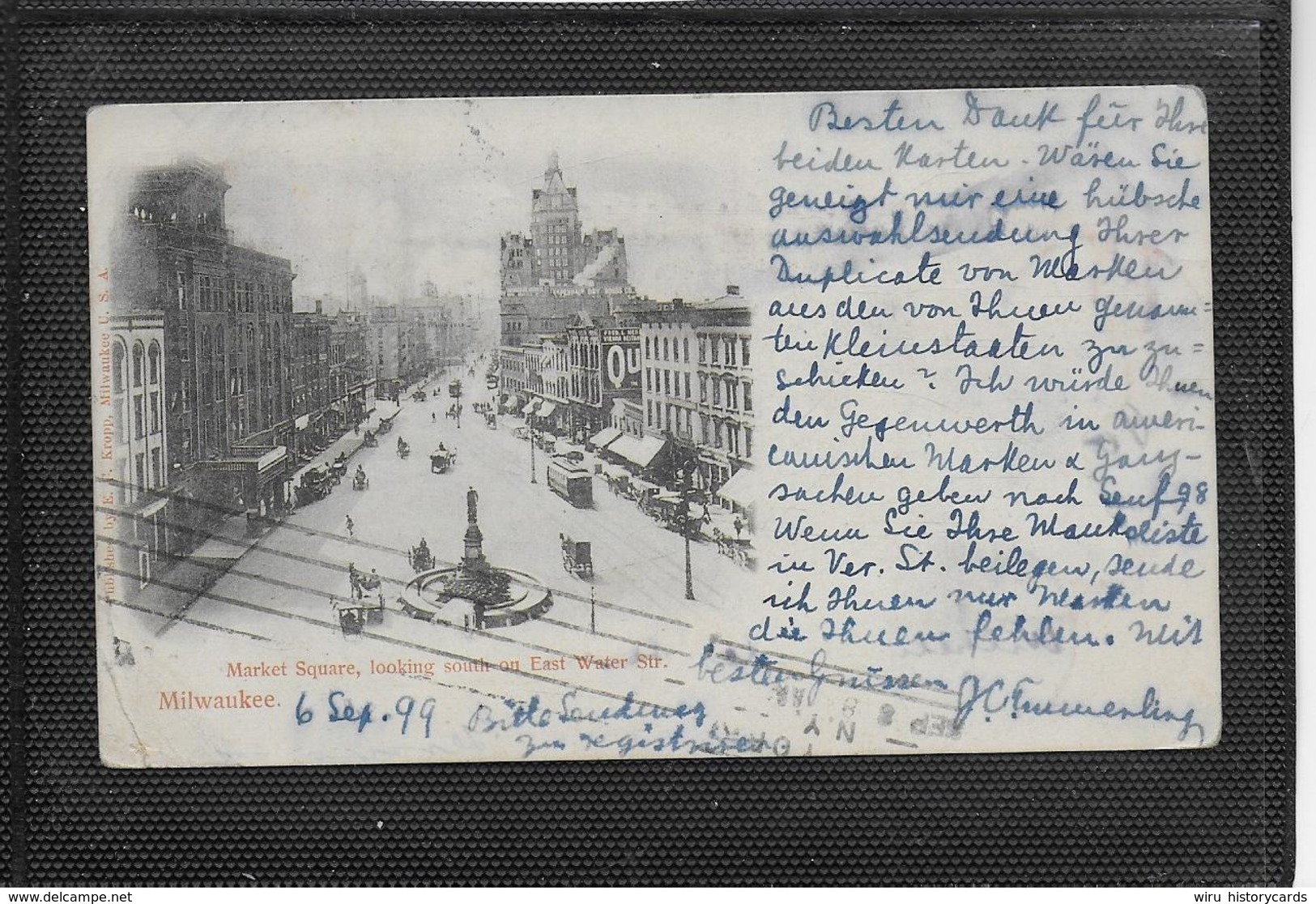 AK 0360  Milwaukee - Market Square / Official Souvenir Mailing Card Litho  Um 1899 - Milwaukee