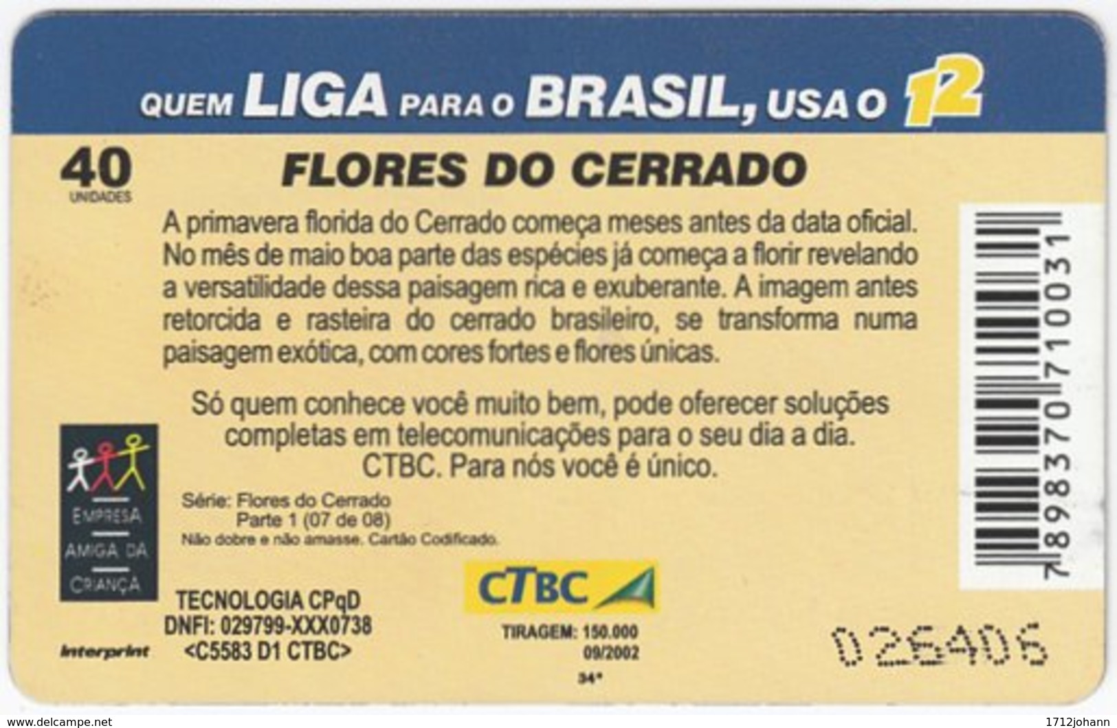 BRASIL K-011 Magnetic CTBC - Plant, Flower - Used - Brésil