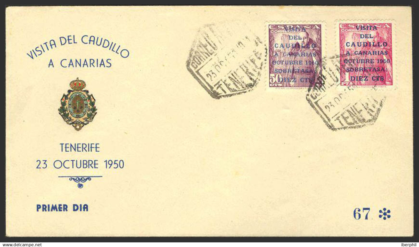 España. 2º Centenario Correo Aéreo. Sobre 1088/89A. 1950. 1950. Serie Completa Terrestre 1ª Tirada. SOBRE DEL PRIMER DIA - Cartas & Documentos