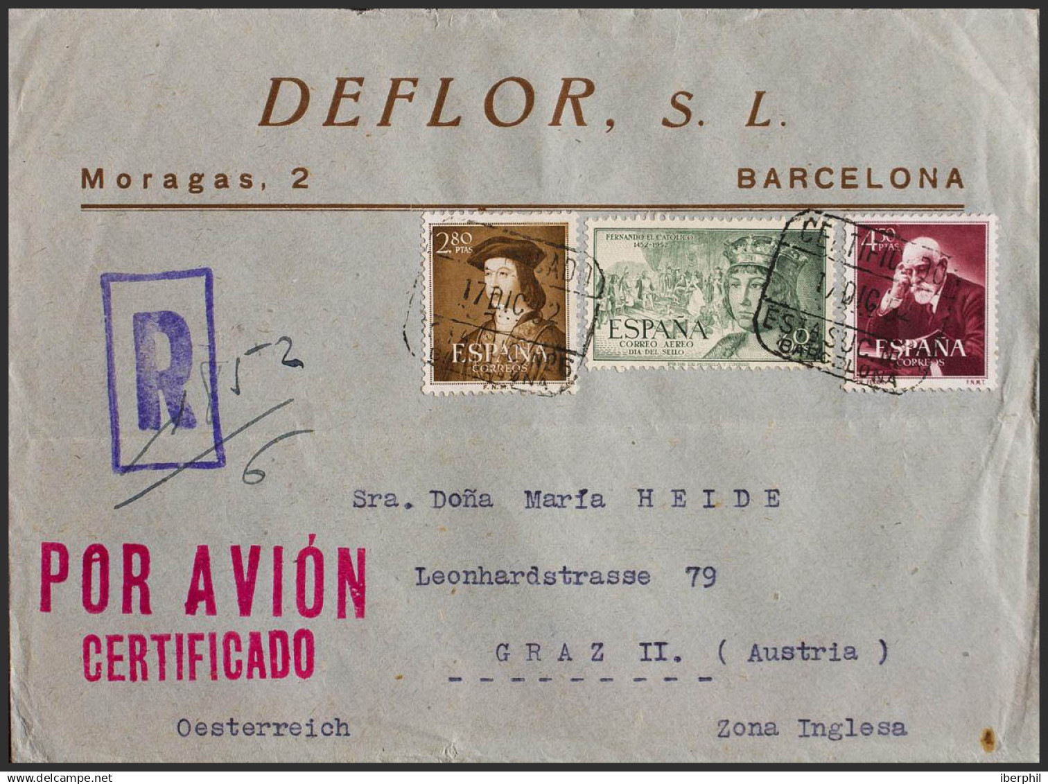 España. 2º Centenario Anterior A 1960. Al Dorso Llegada. MAGNIFICA Y ESPECTACULAR. - Cartas & Documentos