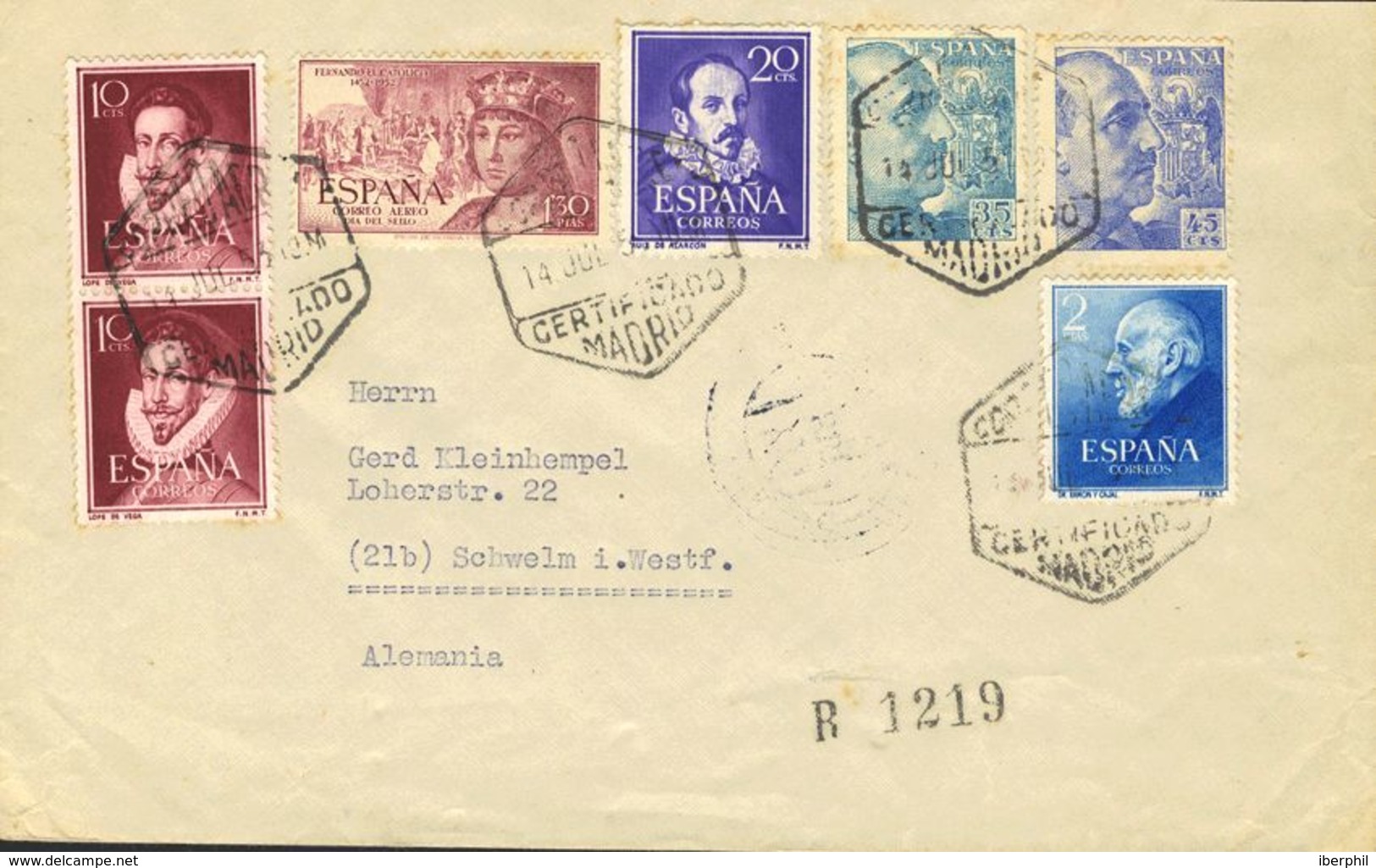 España. 2º Centenario Anterior A 1960. Al Dorso Llegada. - Cartas & Documentos