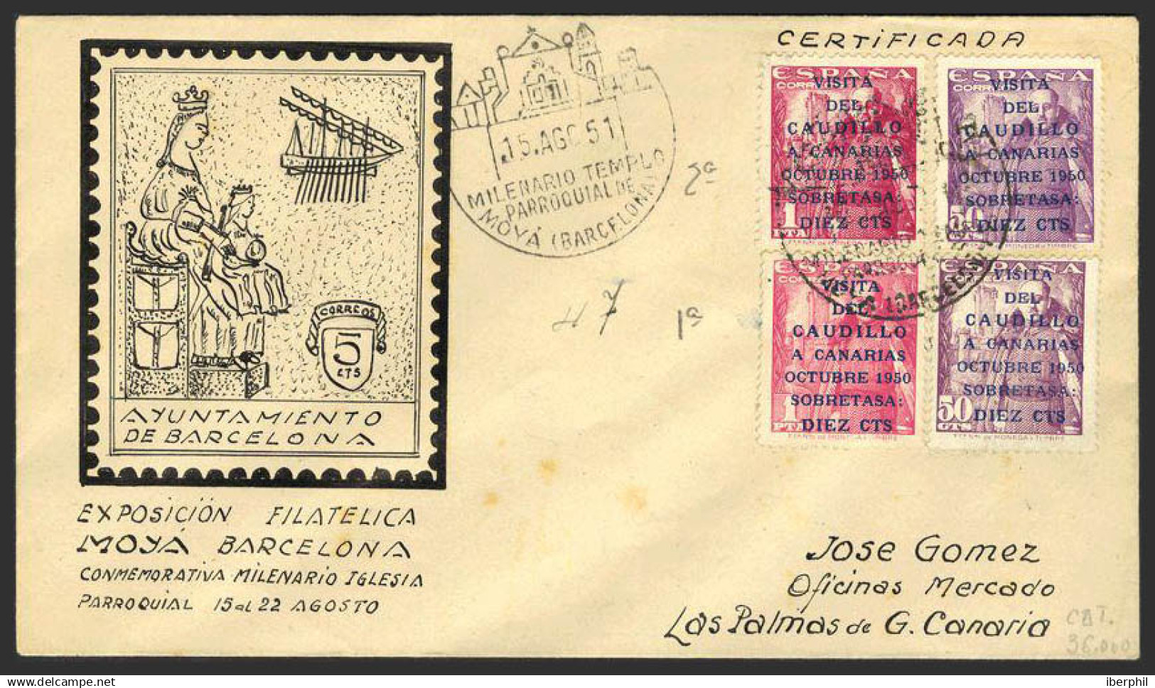 España. 2º Centenario Anterior A 1960. Dos Tiradas, Dibujado A Pluma. - Cartas & Documentos