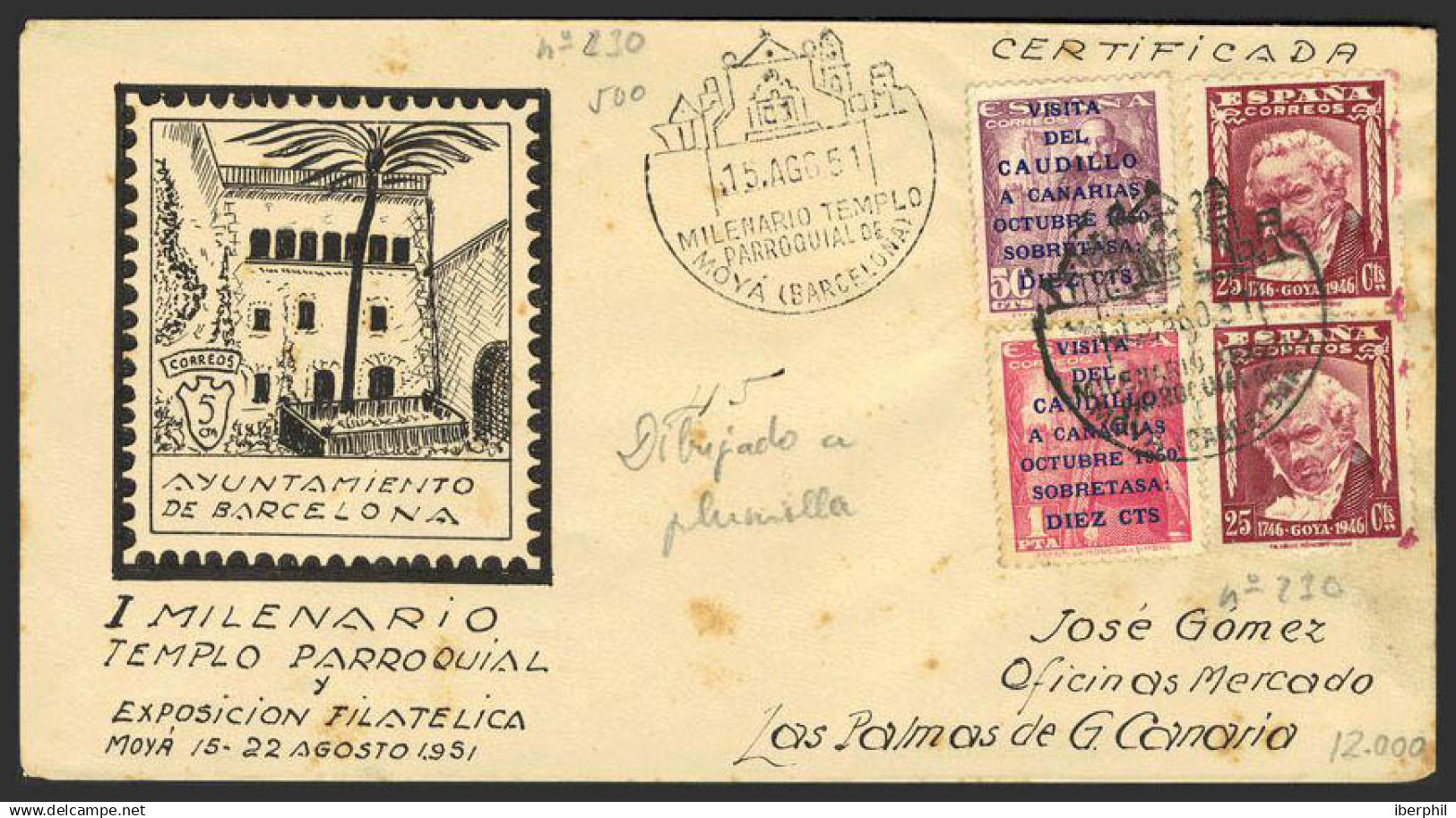 España. 2º Centenario Anterior A 1960. Dibujado A Pluma. - Cartas & Documentos