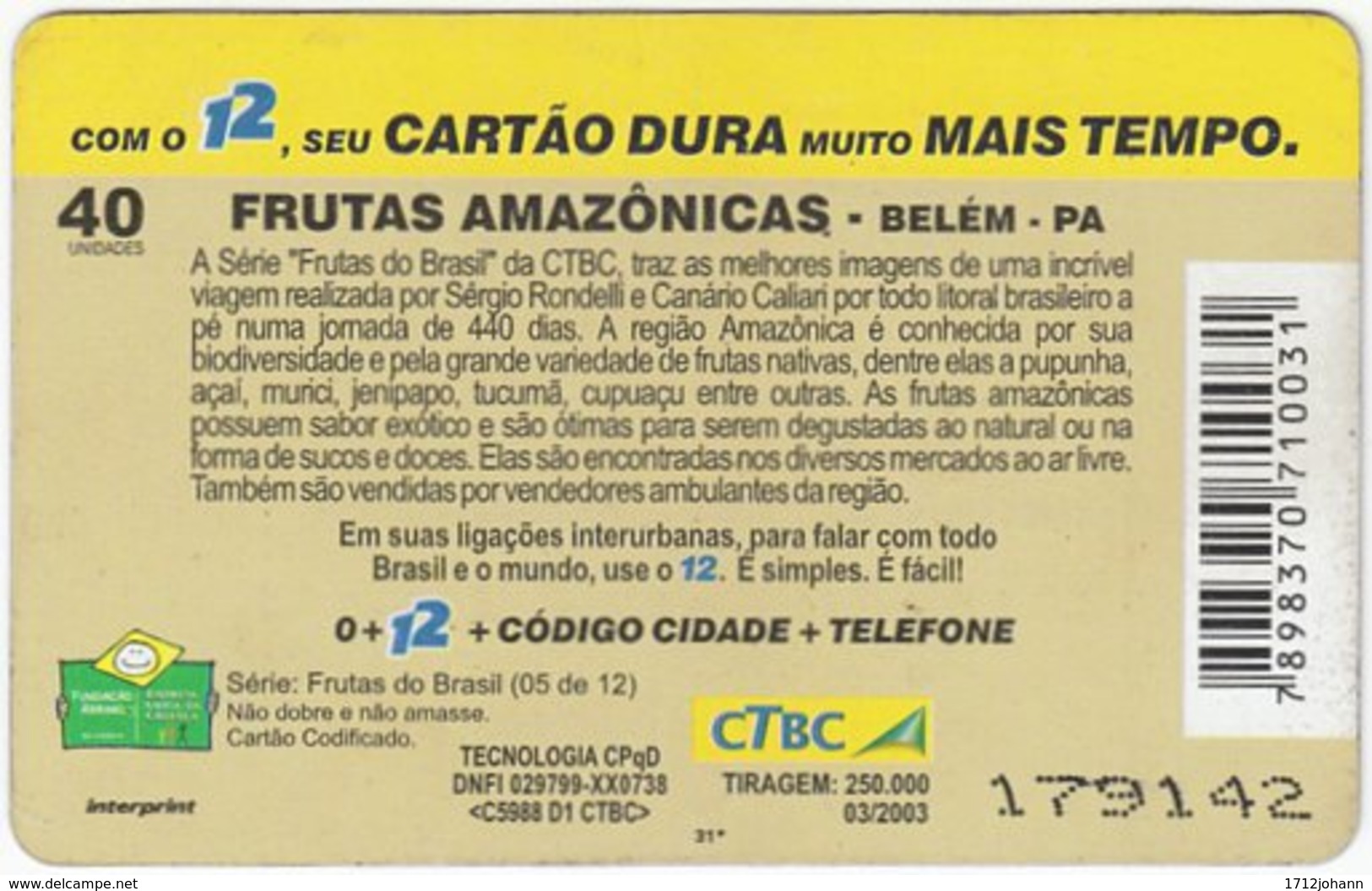 BRASIL K-065 Magnetic CTBC - Plant, Vegetable, Fruit - Used - Brésil