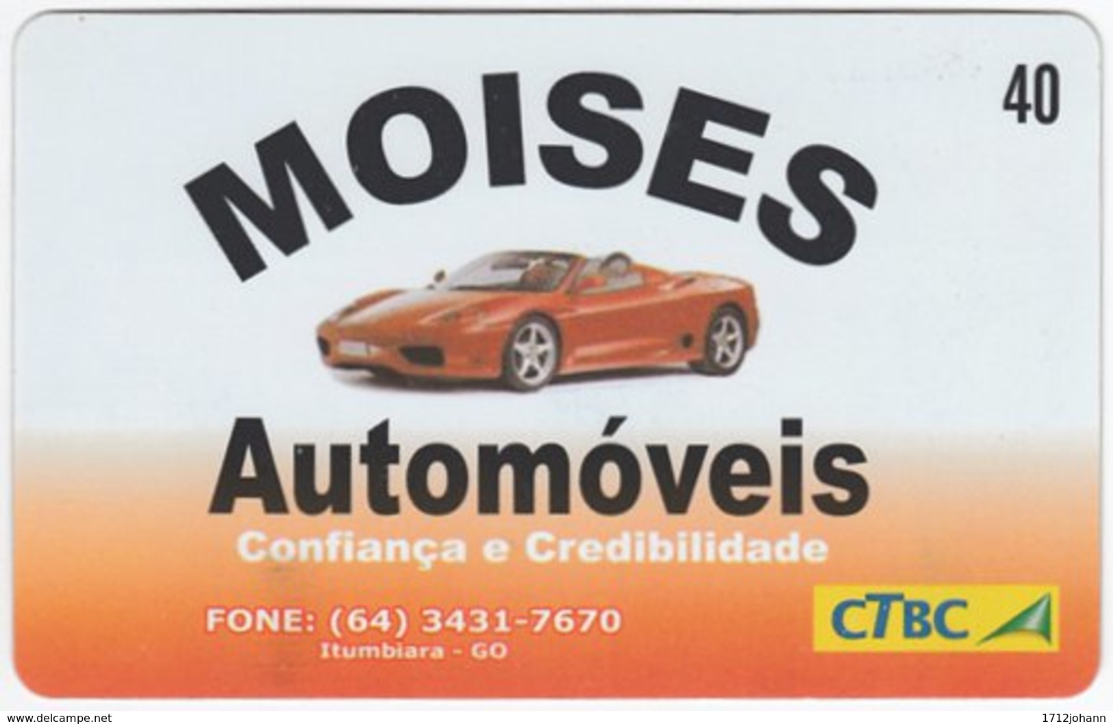 BRASIL K-078 Magnetic CTBC - Traffic, Car - Used - Brasilien