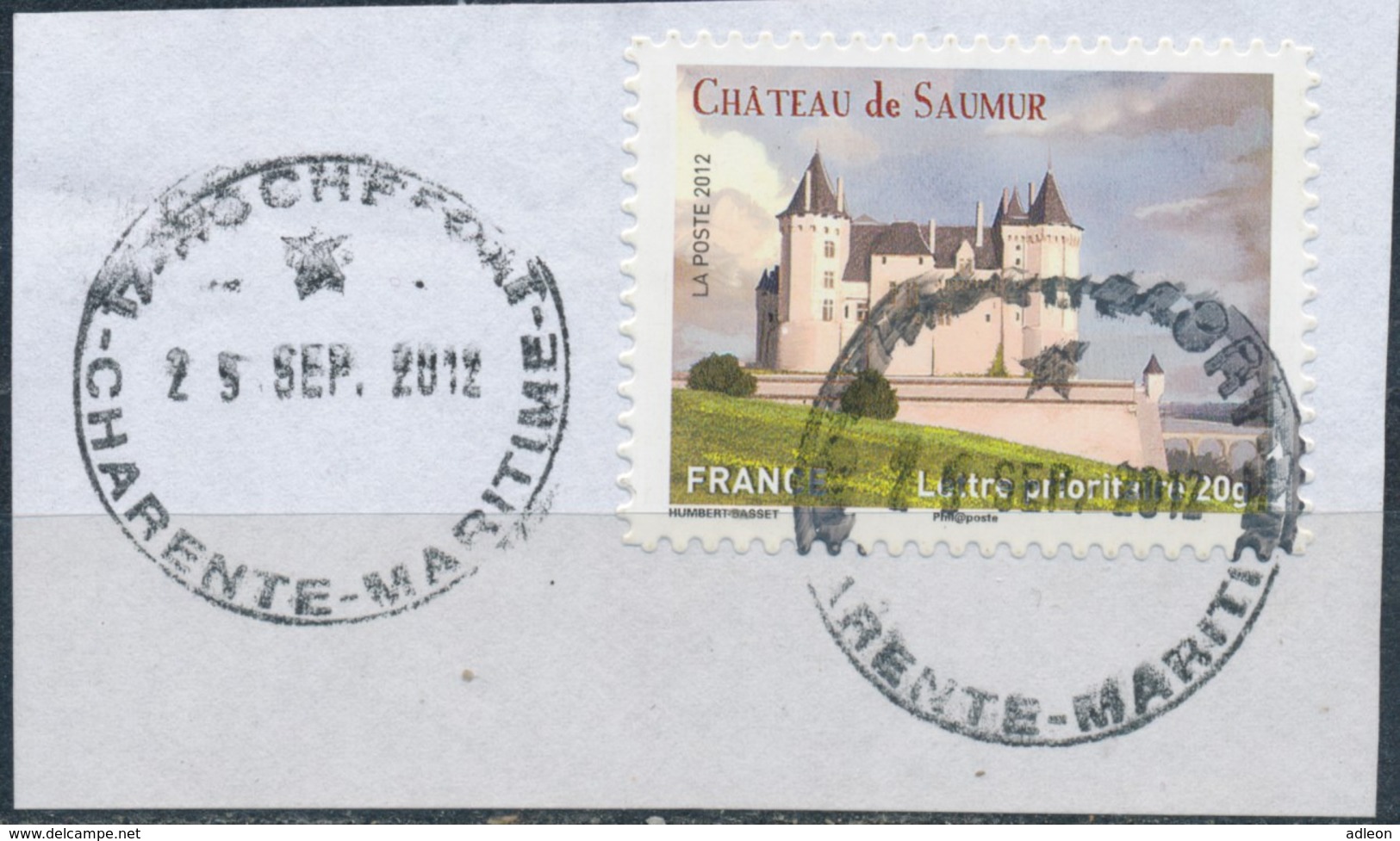 France - Châteaux Et Demeures (Saumur) YT A717 Obl. Cachet Rond Manuel Sur Fragment - Usati