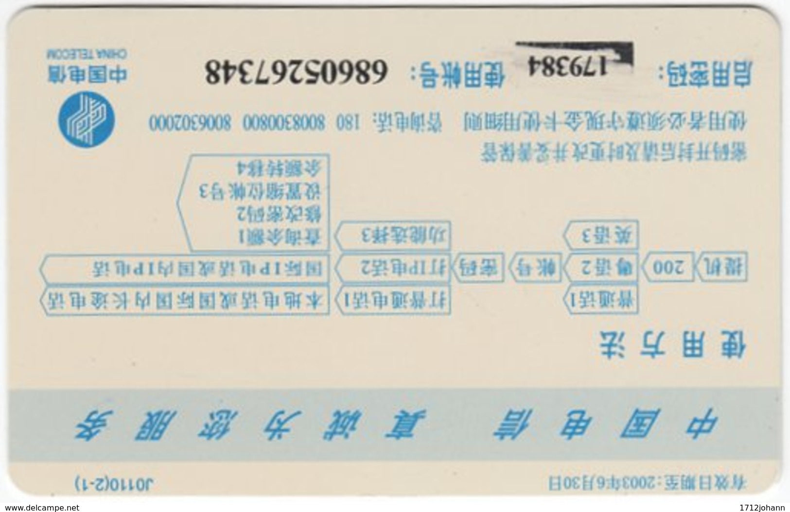 CHINA E-140 Prepaid ChinaTelecom - Event, Sport, National Games - Used - China