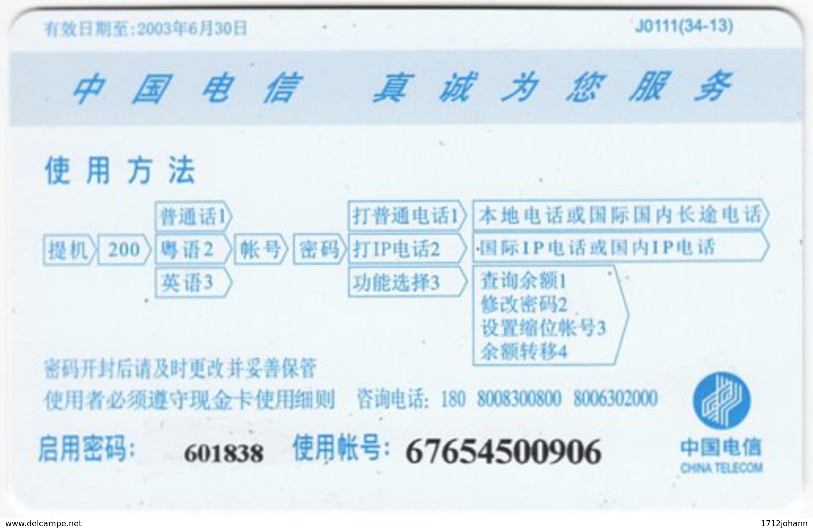 CHINA E-154 Prepaid ChinaTelecom - Event, Sport, National Games, Boxing - Used - China