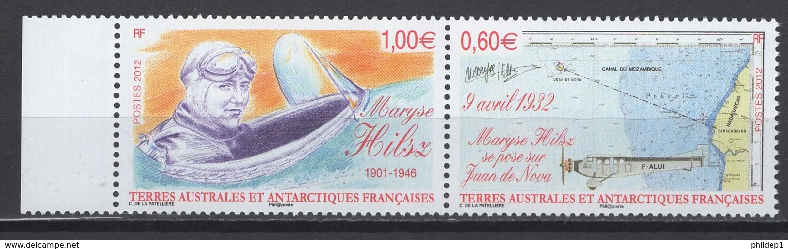 T.A.A.F. 2012 N° Y&T 639/40 **, MNH, Fraîcheur Postale. Cote Y&T 2017 : 6,40 € - Neufs