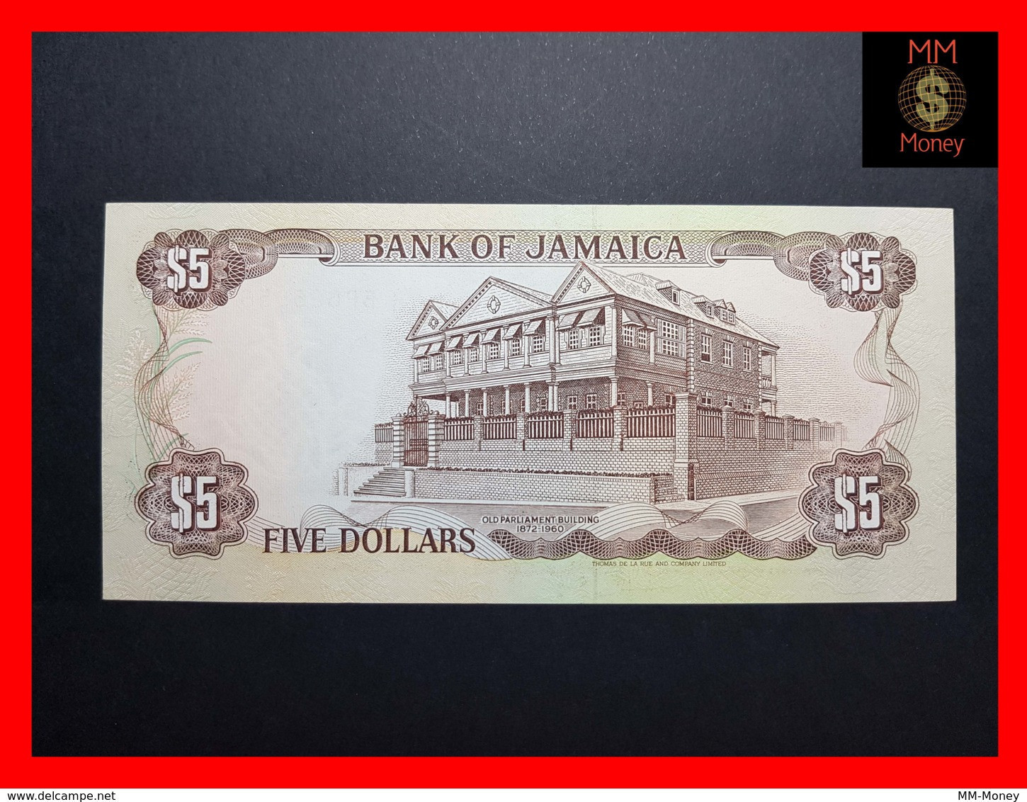 JAMAICA 5 Dollars  1.5.1989  P. 70 C  UNC - - Jamaica