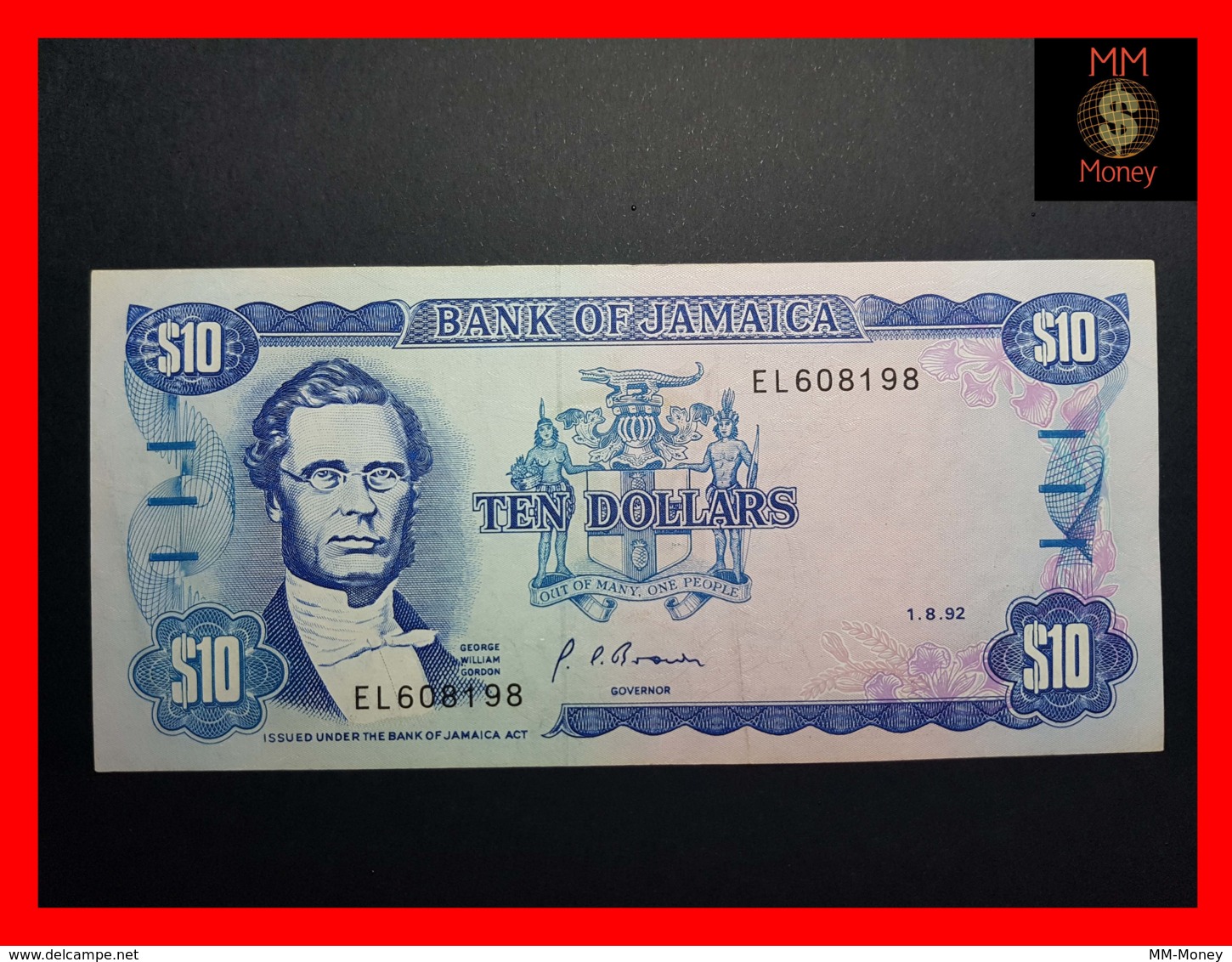 JAMAICA 10 $  1.8.1992  P. 71 D  VF ++ - Jamaique